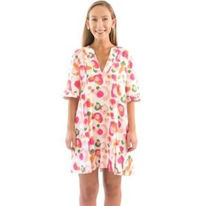 Emily McCarthy Savannah Caftan Dress in Spring Mix Spot Cheetah XS
